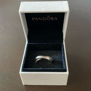 Intertwined Infinity Pandora Logo and Pavé Ring + Box